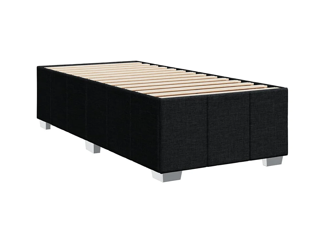 Sommier à lattes de lit avec matelas Noir 100x200 cm Tissu
