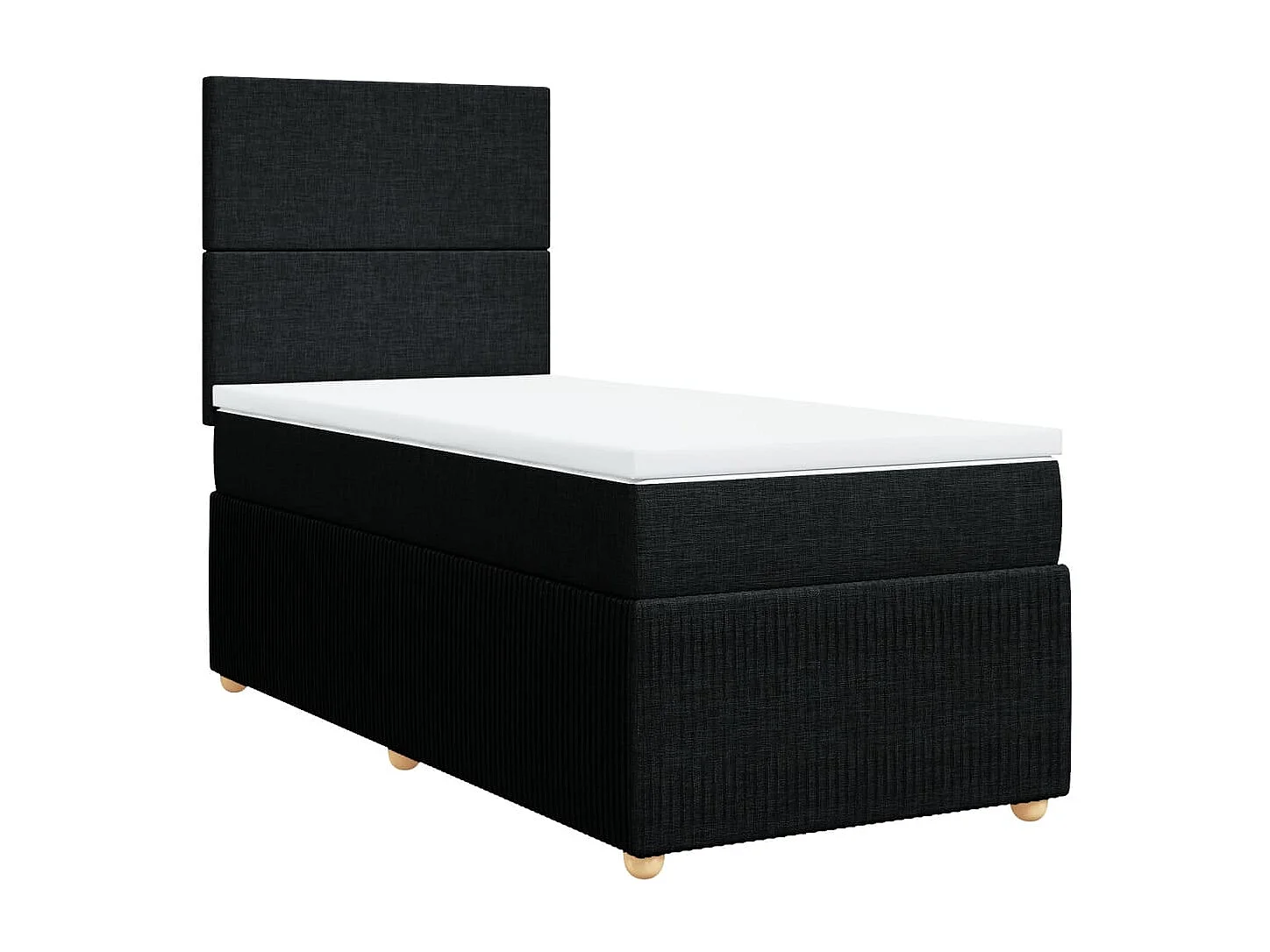 Sommier à lattes de lit avec matelas Noir 90x200 cm Tissu