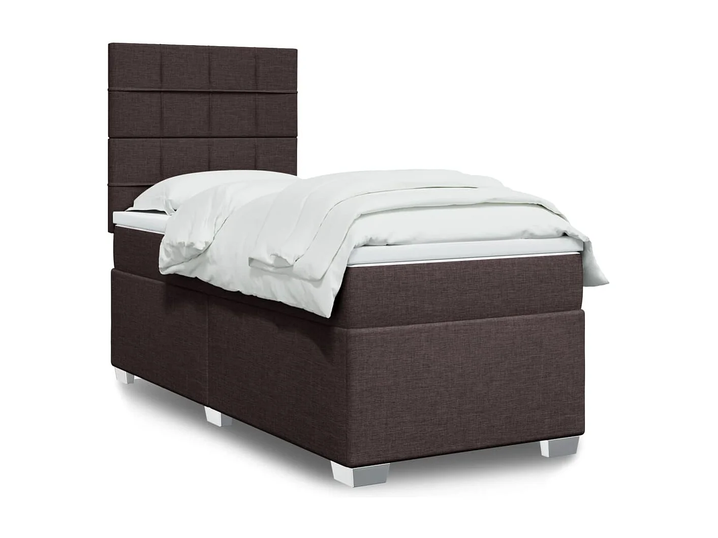 Cama com molas/colchão 80x200 cm tecido castanho-escuro