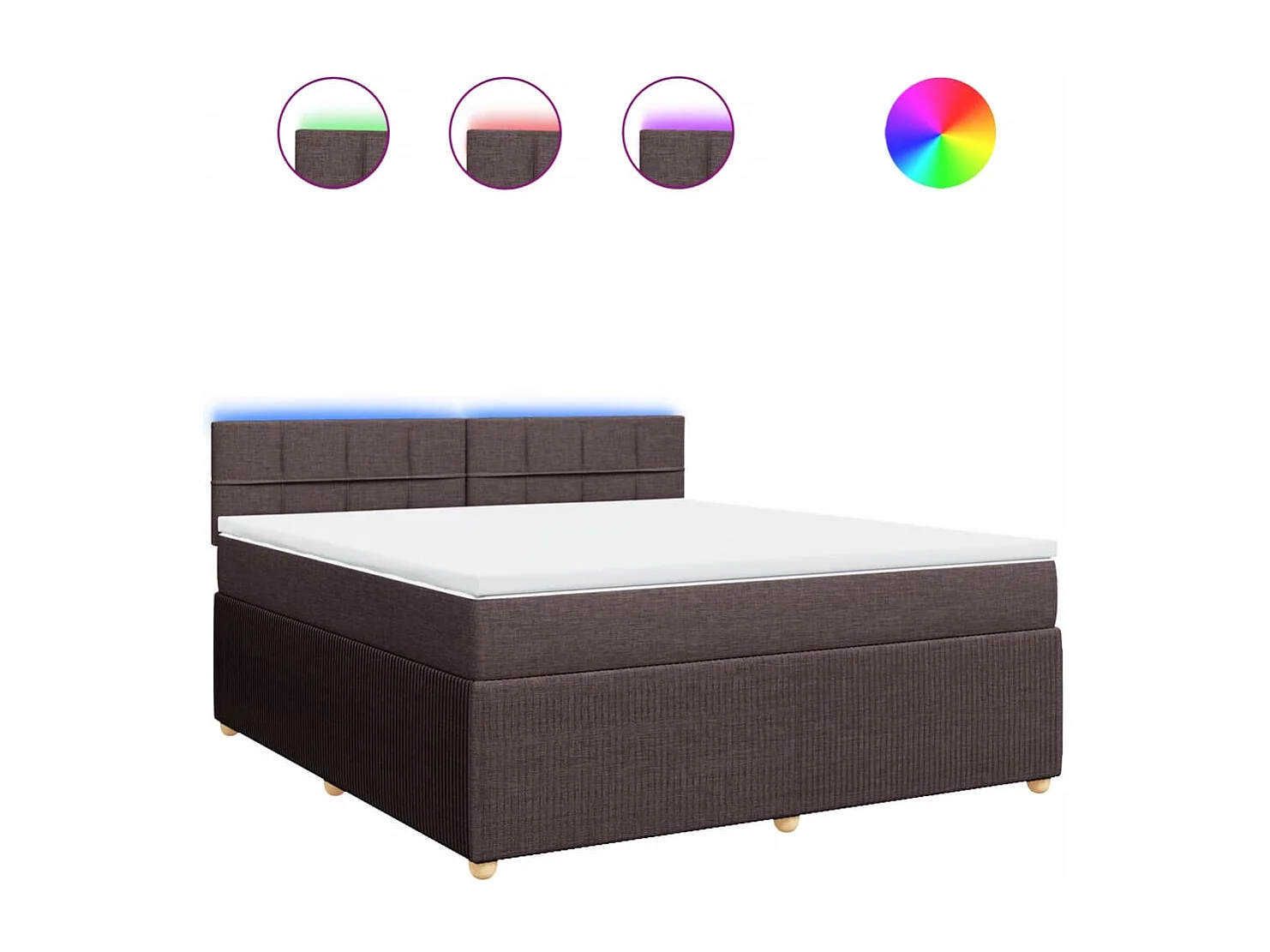 Sommier à lattes de lit avec matelas Marron foncé 180x200 cm