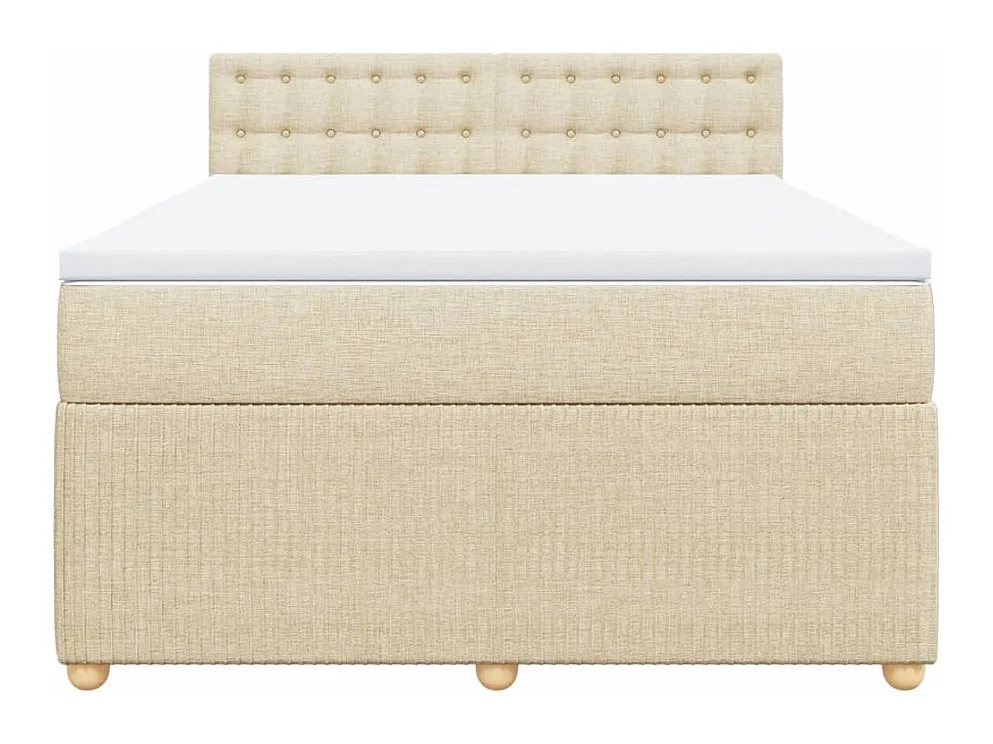 Cama com molas/colchão 140x190 cm tecido cor creme