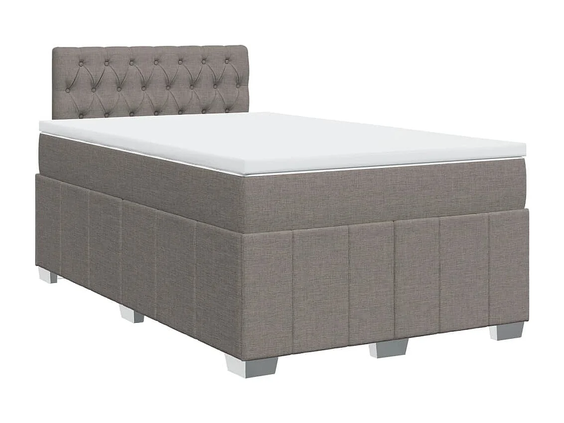 Sommier à lattes de lit avec matelas Taupe 120x200 cm Tissu
