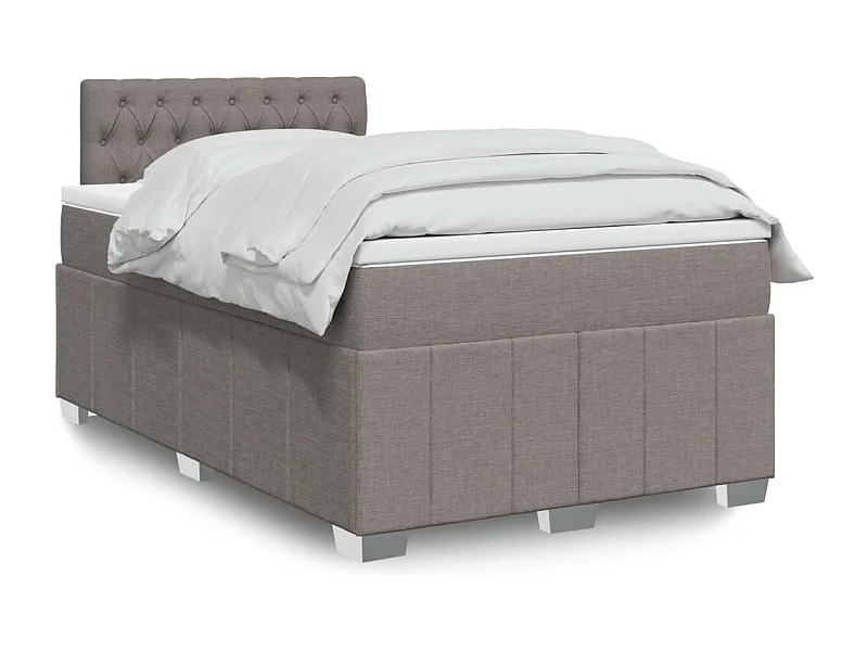 Sommier à lattes de lit avec matelas Taupe 120x200 cm Tissu
