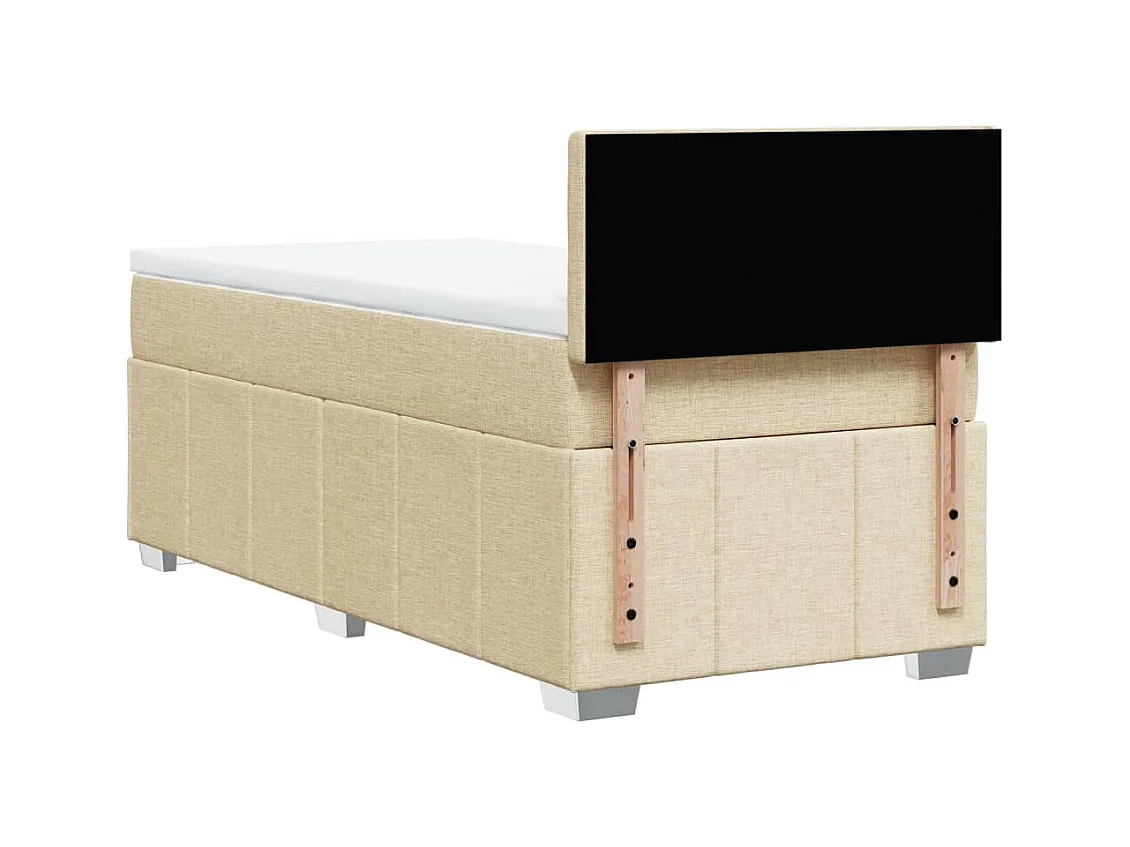 Sommier à lattes de lit avec matelas Crème 90x200 cm Tissu
