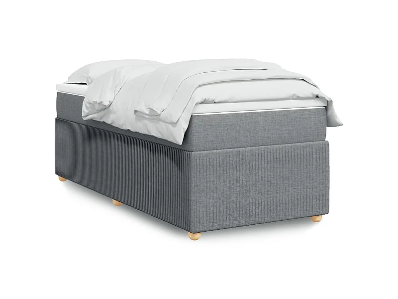 Sommier à lattes de lit avec matelas Gris clair 100x200cm Tissu