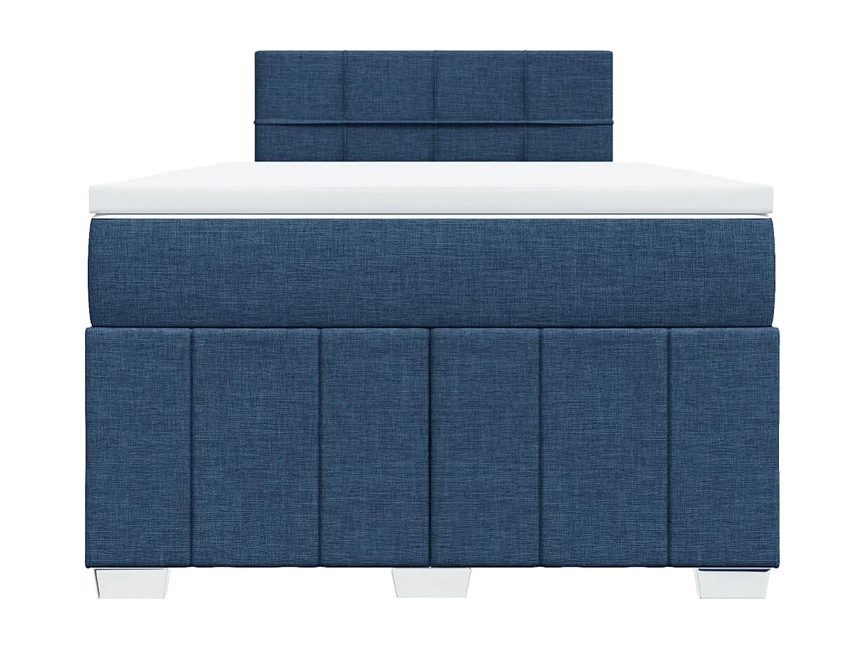 Cama boxspring com colchão 120x190 cm tecido azul