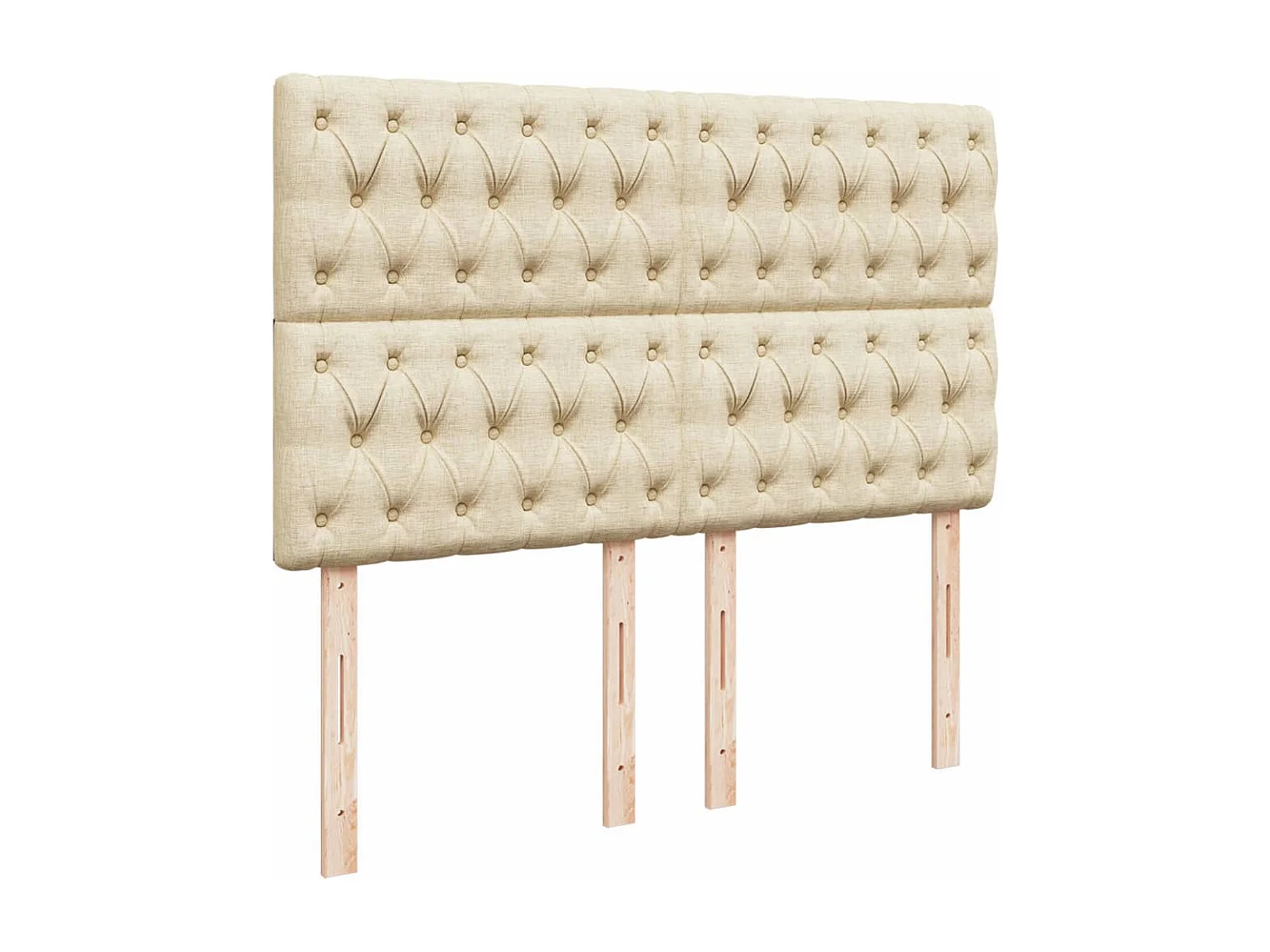 Sommier à lattes de lit avec matelas Crème 140x200 cm Tissu