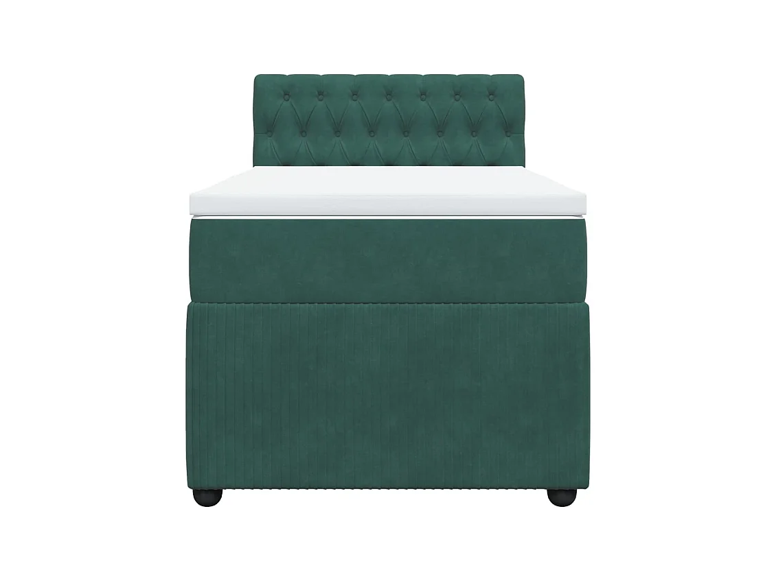 Sommier à lattes de lit avec matelas Vert foncé 90x200 cm