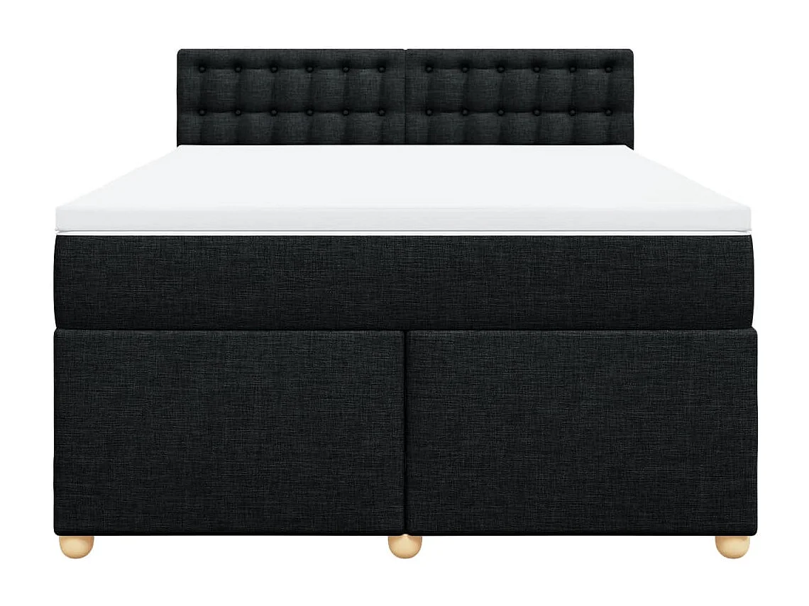 Cama com molas/colchão 140x200 cm tecido preto