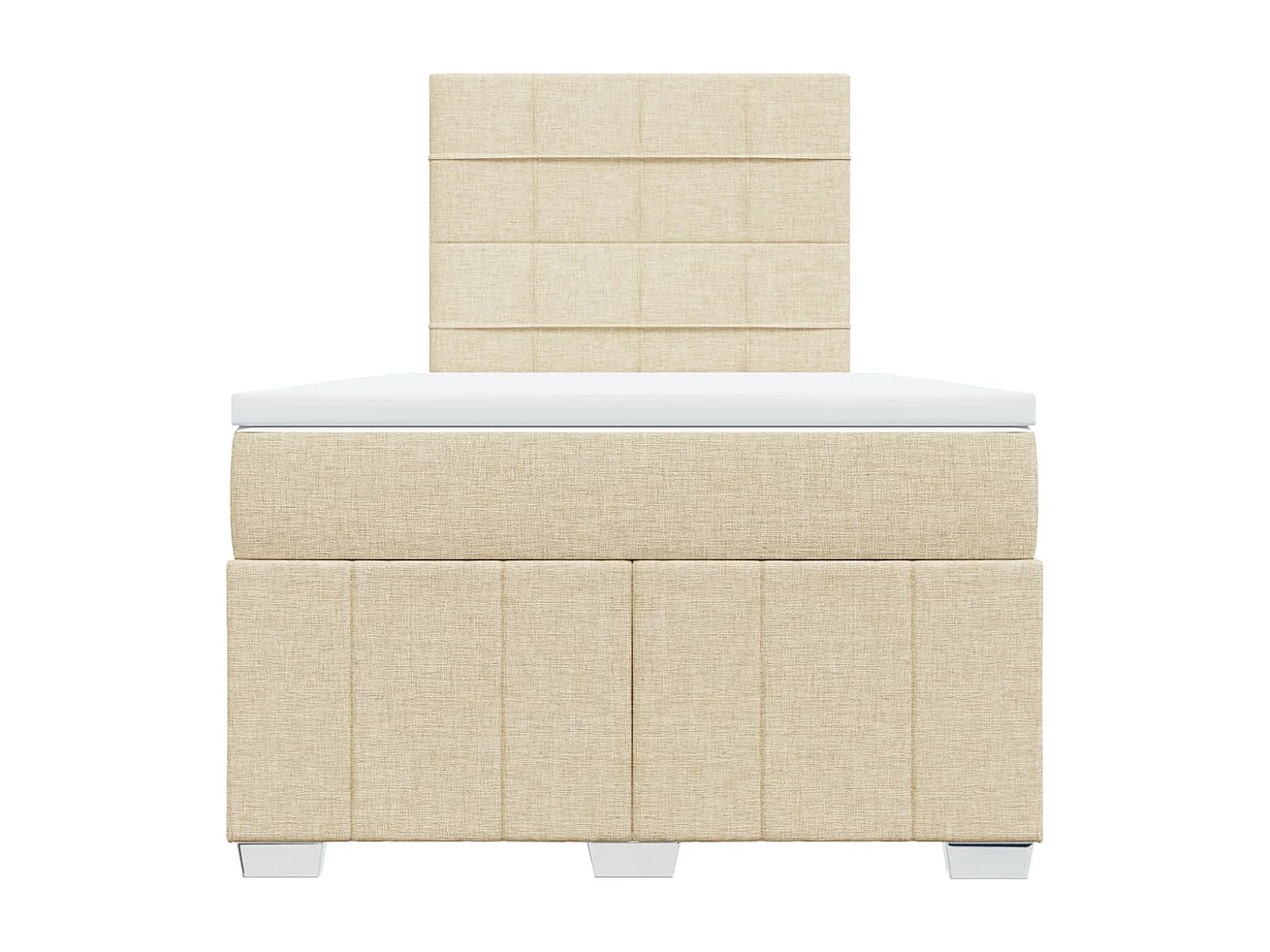 Sommier à lattes de lit avec matelas Crème 120x200 cm Tissu