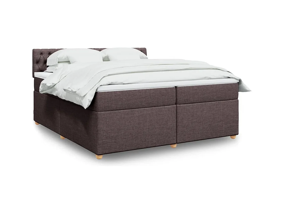 Boxspring met matras stof donkerbruin 200x200 cm