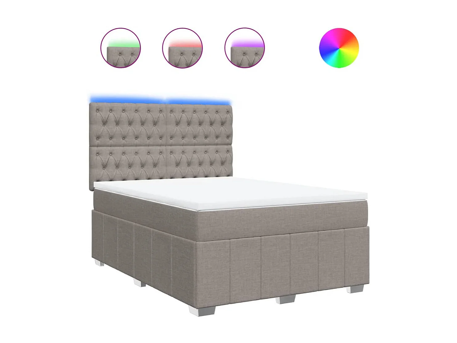 Sommier à lattes de lit avec matelas Taupe 140x200 cm Tissu