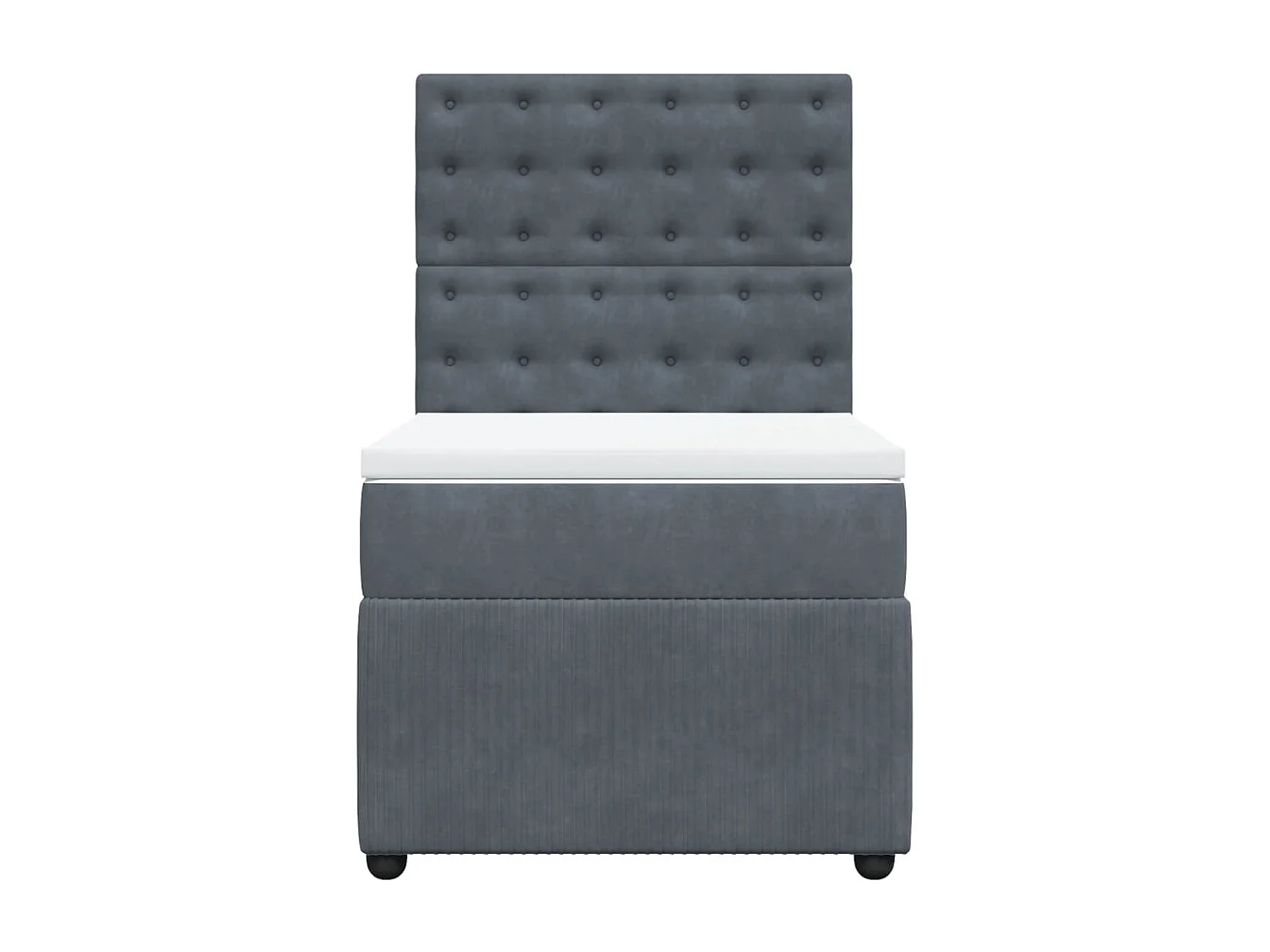 Sommier à lattes de lit et matelas Gris foncé 90x190 cm Velours