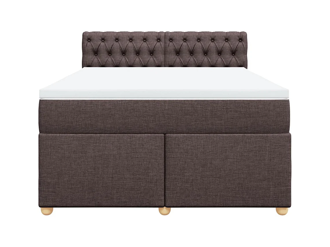 Cama com molas/colchão 140x200 cm tecido castanho-escuro