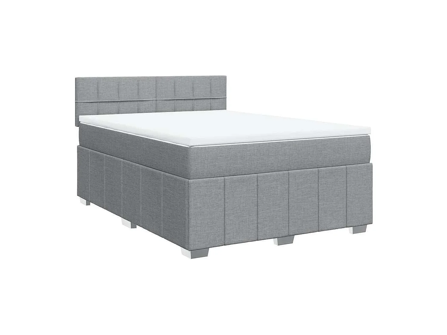 Boxspring met matras stof lichtgrijs 140x200 cm