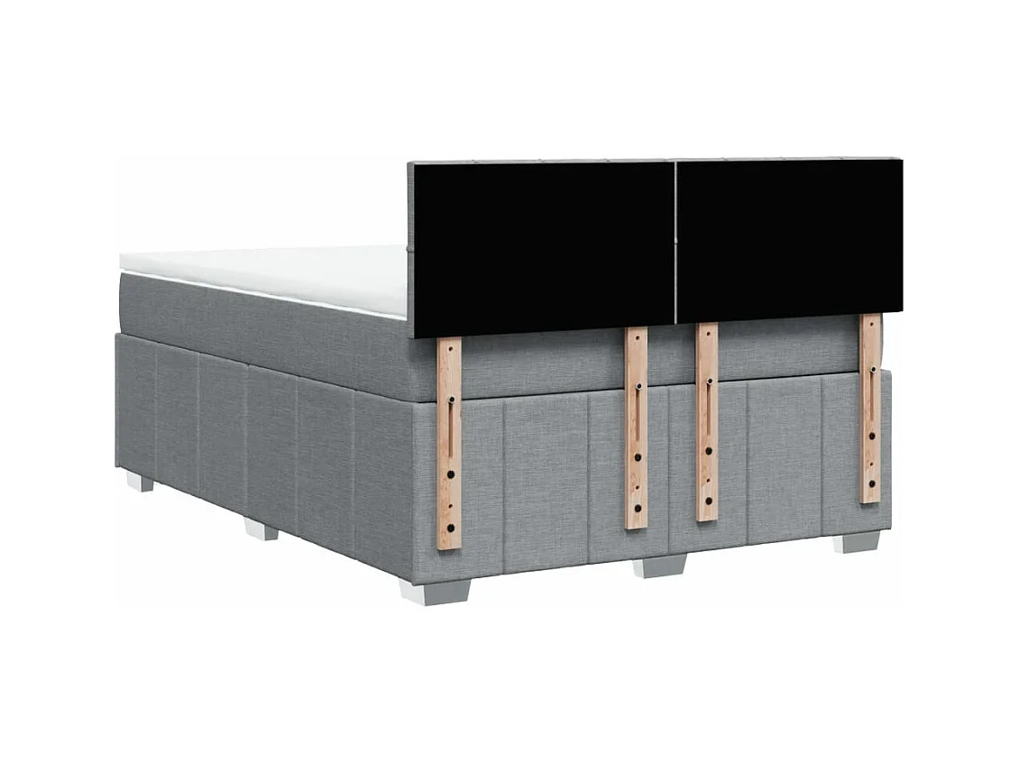 Sommier à lattes de lit avec matelas Gris clair 140x200cm Tissu