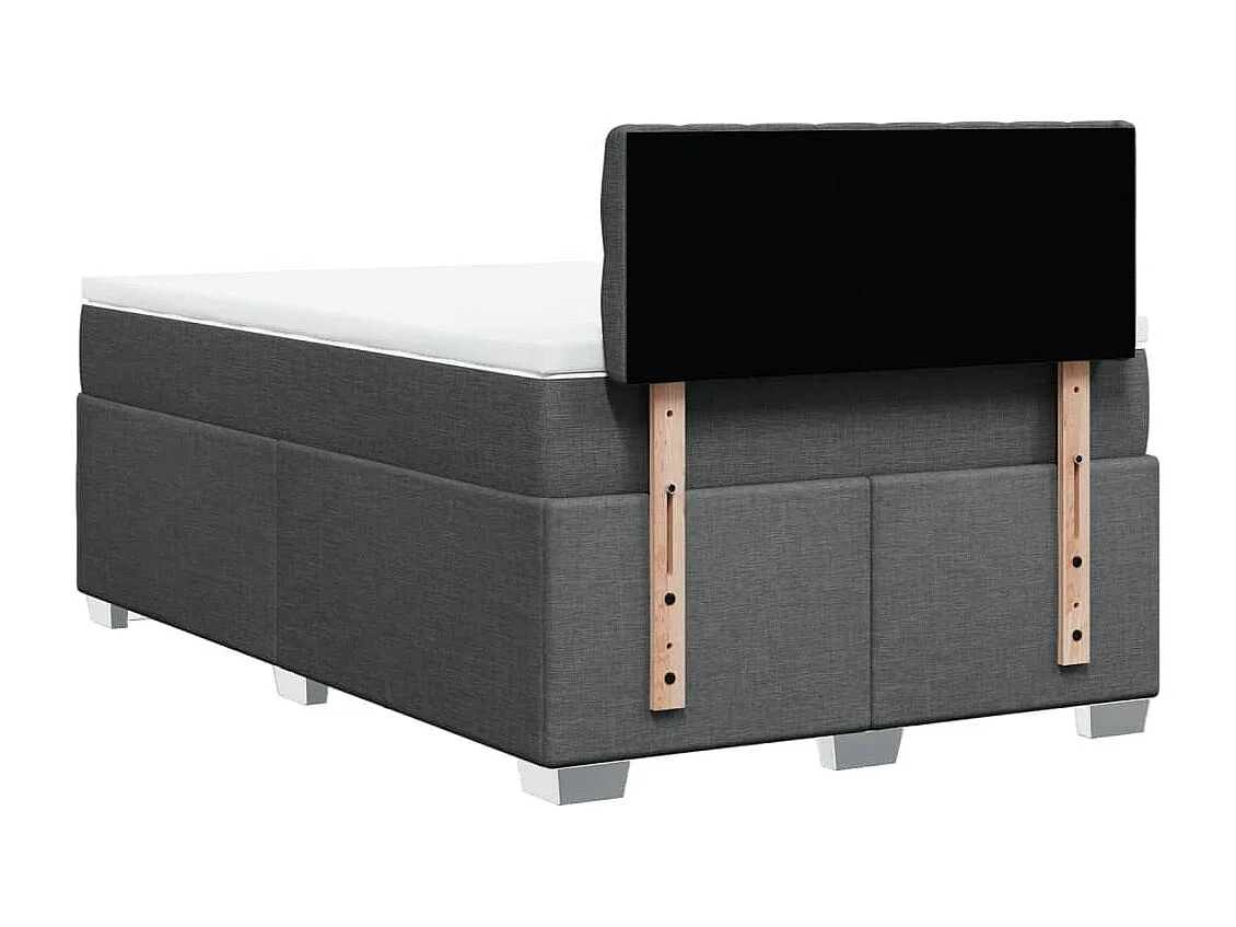Sommier à lattes de lit avec matelas gris foncé 120x190cm tissu