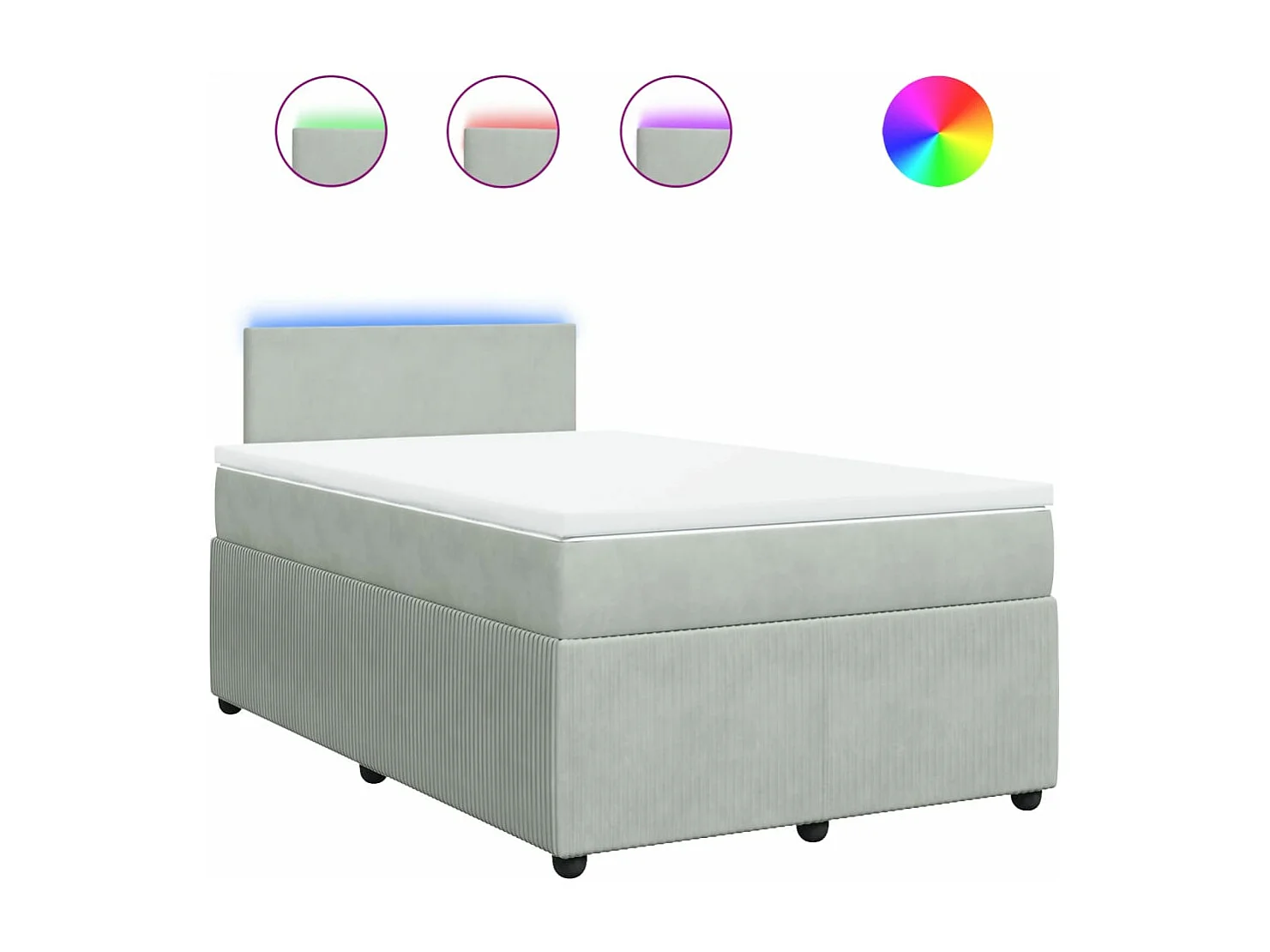 Boxspring met matras fluweel lichtgrijs 120x200 cm