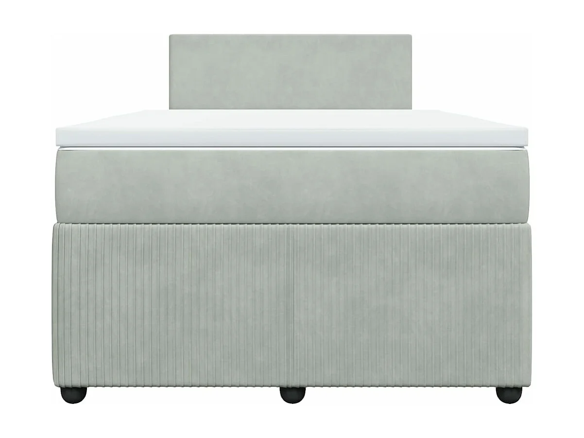 Boxspring met matras fluweel lichtgrijs 120x200 cm