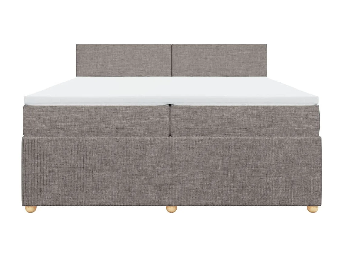 Sommier à lattes de lit avec matelas Taupe 200x200 cm Tissu