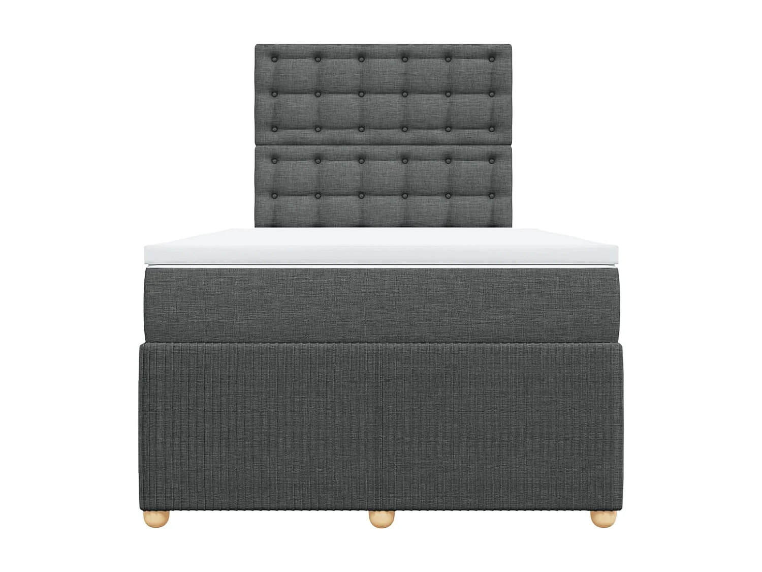 Sommier à lattes de lit avec matelas Gris foncé 120x200cm Tissu