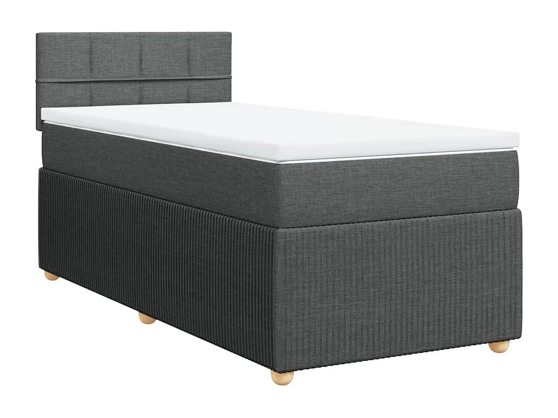 Sommier à lattes de lit avec matelas Gris foncé 100x200cm Tissu