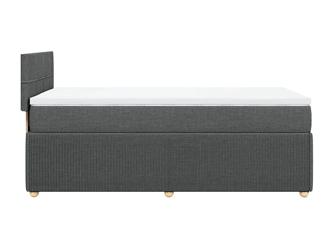 Sommier à lattes de lit avec matelas Gris foncé 100x200cm Tissu