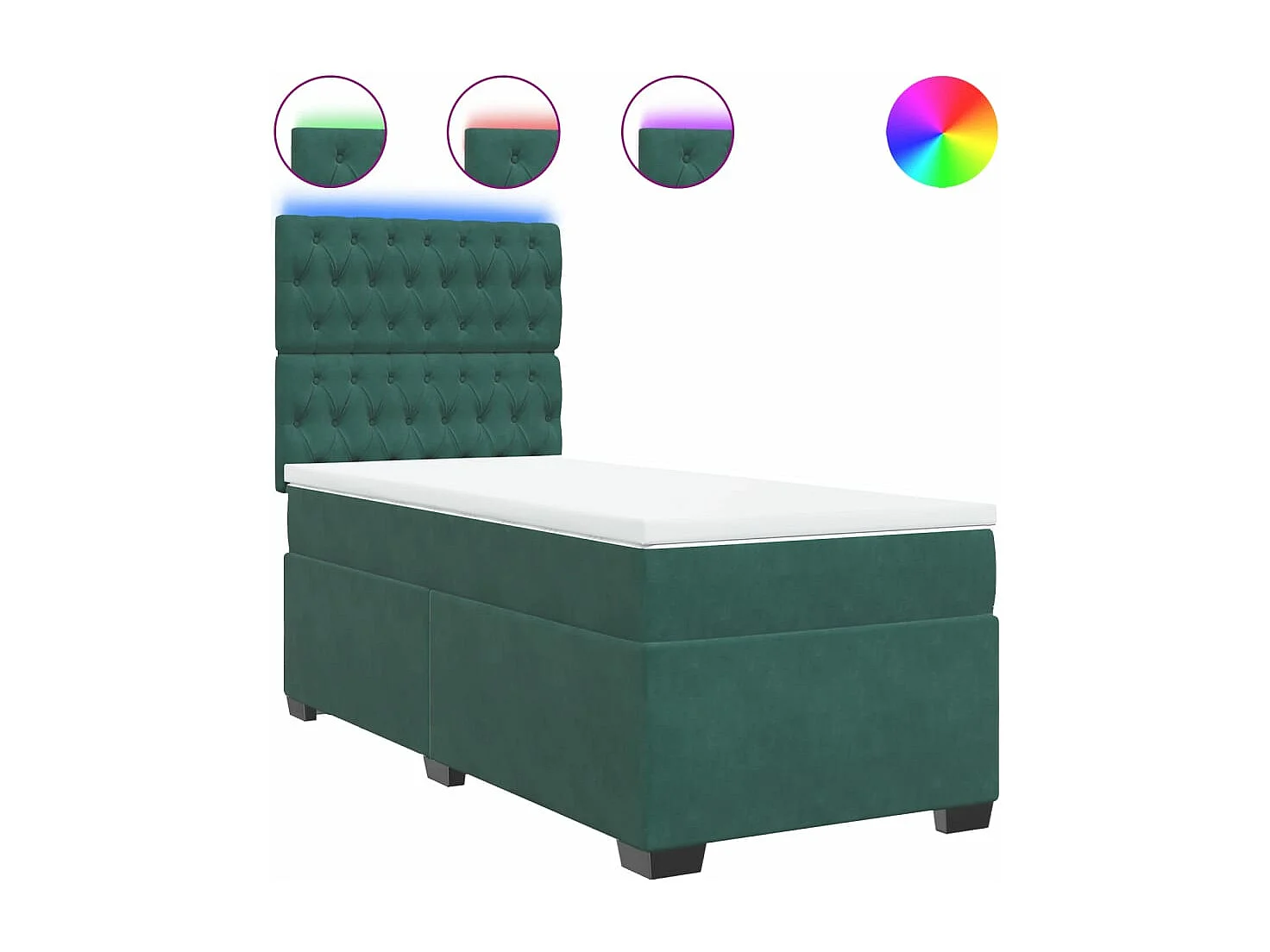 Sommier à lattes de lit avec matelas Vert foncé 90x200 cm