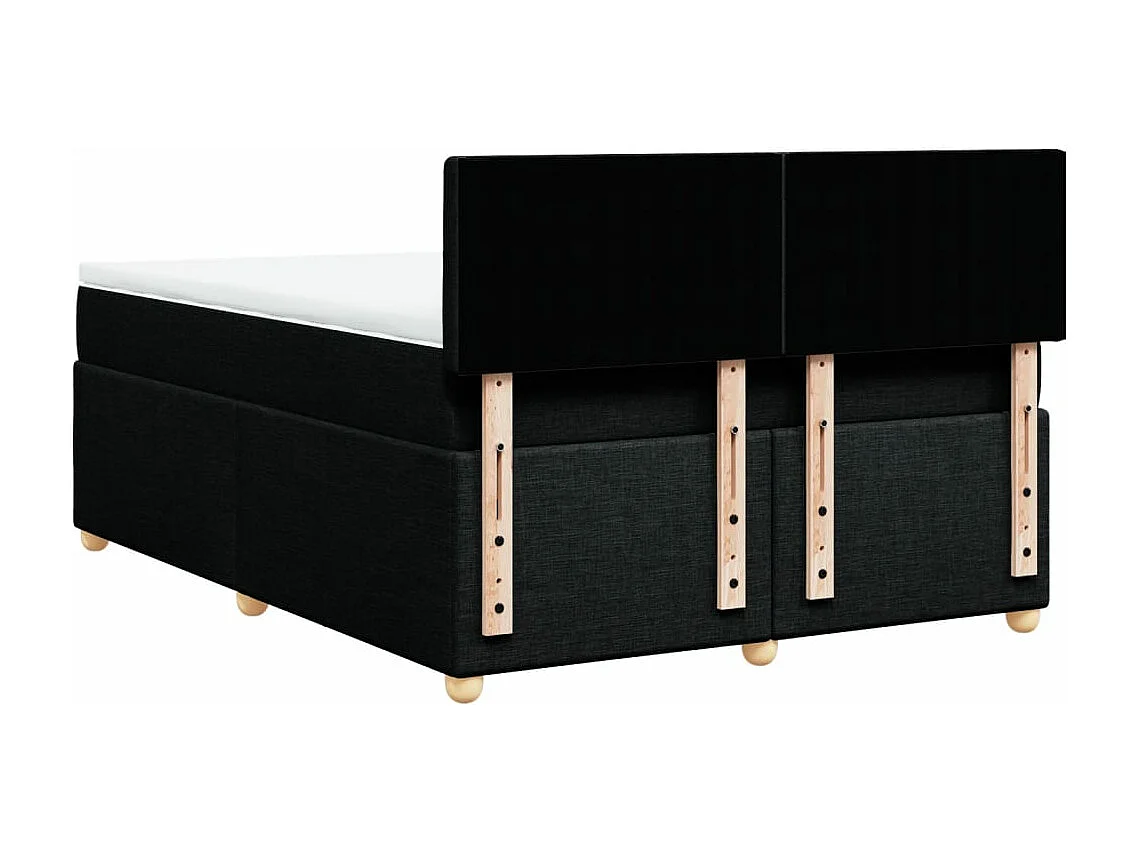 Cama com molas/colchão 140x190 cm tecido preto