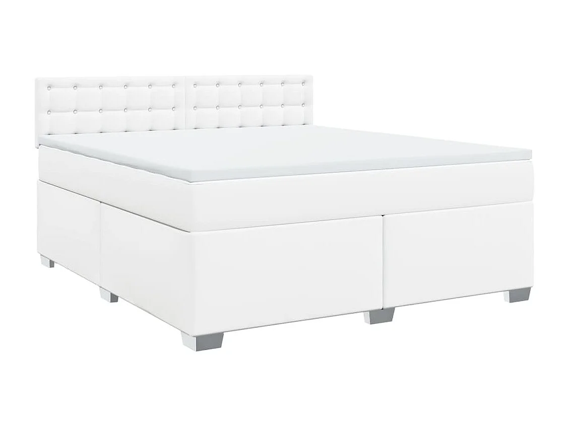 Boxspring met matras kunstleer wit 180x200 cm