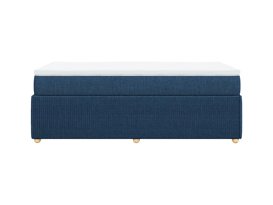 Cama com molas/colchão 80x200 cm tecido azul