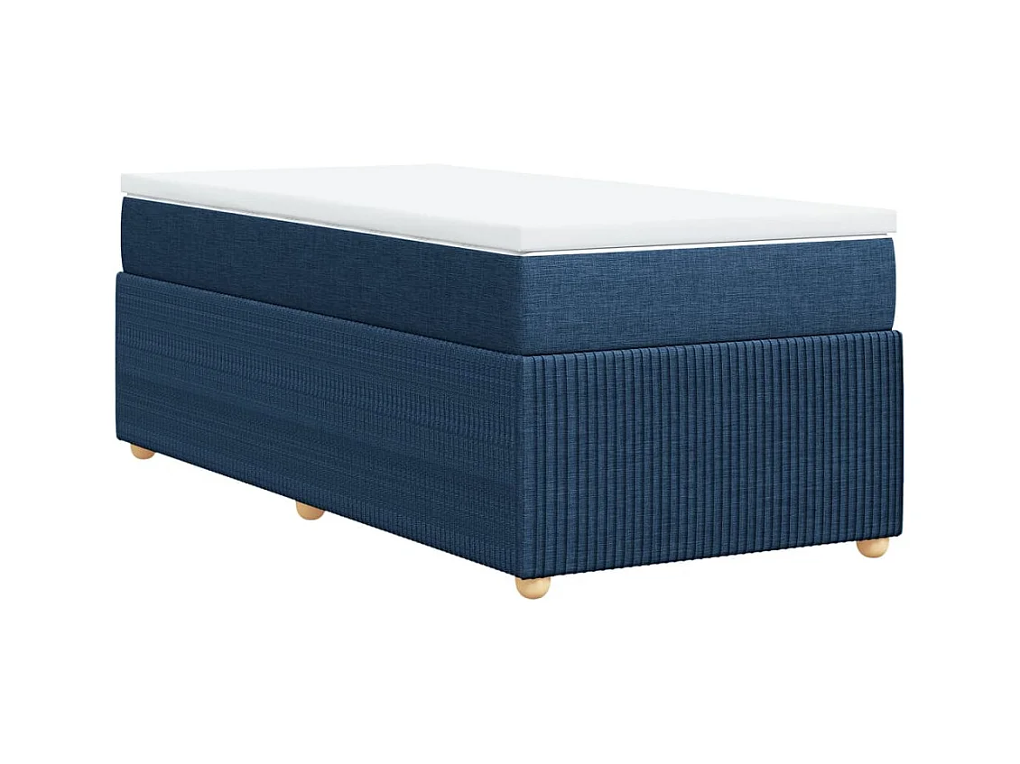 Cama com molas/colchão 80x200 cm tecido azul