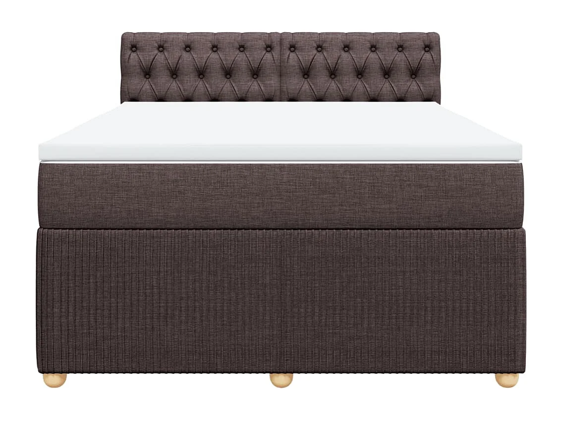 Cama com molas/colchão 140x190 cm tecido castanho-escuro