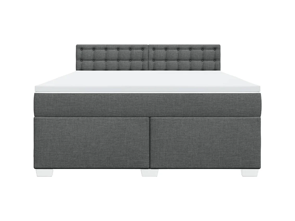 Sommier à lattes de lit avec matelas Gris foncé 180x200cm Tissu