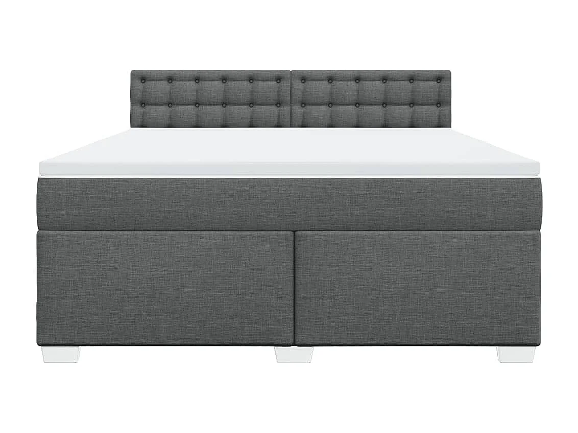 Cama com molas/colchão 180x200 cm tecido cinzento-escuro