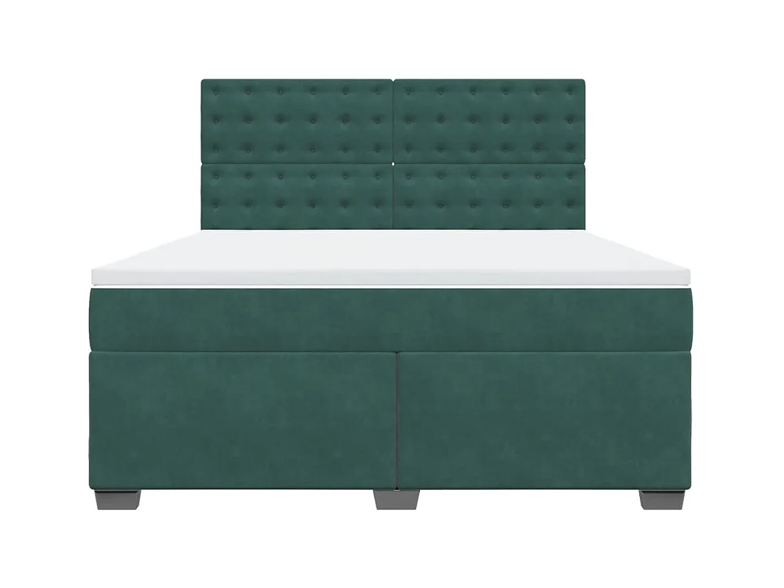 Sommier à lattes de lit et matelas Vert foncé 180x200cm Velours