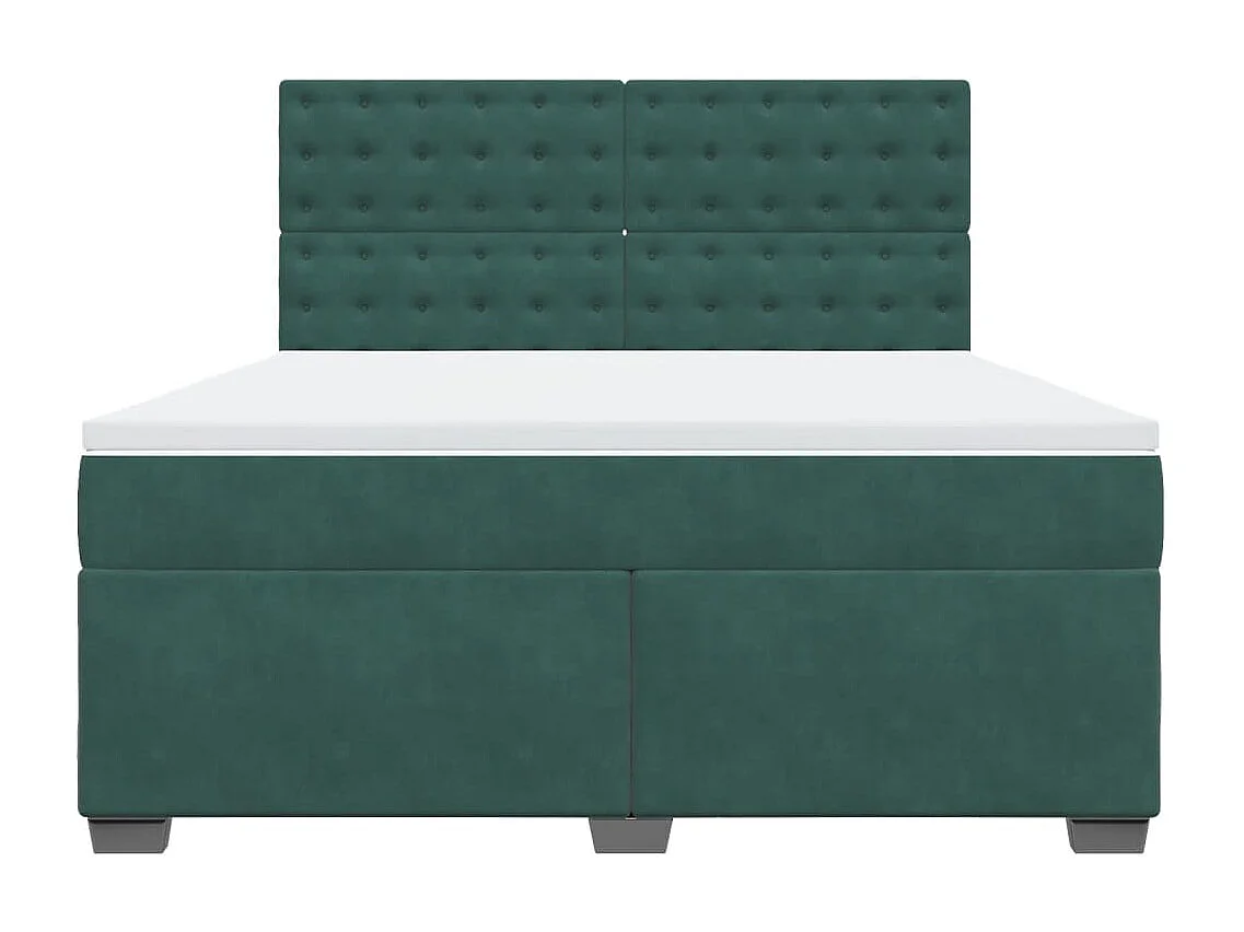 Sommier à lattes de lit et matelas Vert foncé 180x200cm Velours