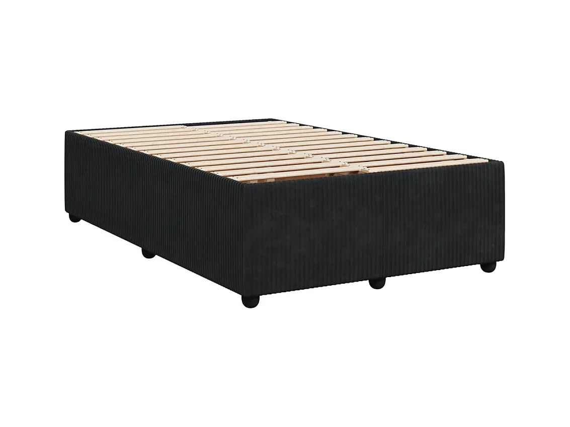 Sommier à lattes de lit avec matelas noir 120x190 cm velours