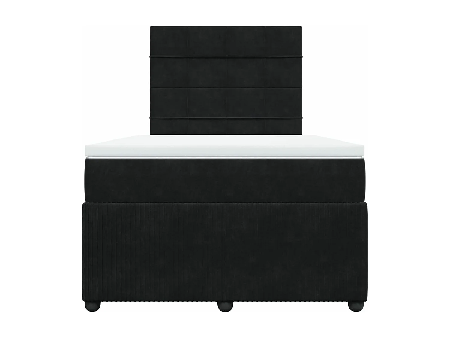 Sommier à lattes de lit avec matelas noir 120x190 cm velours