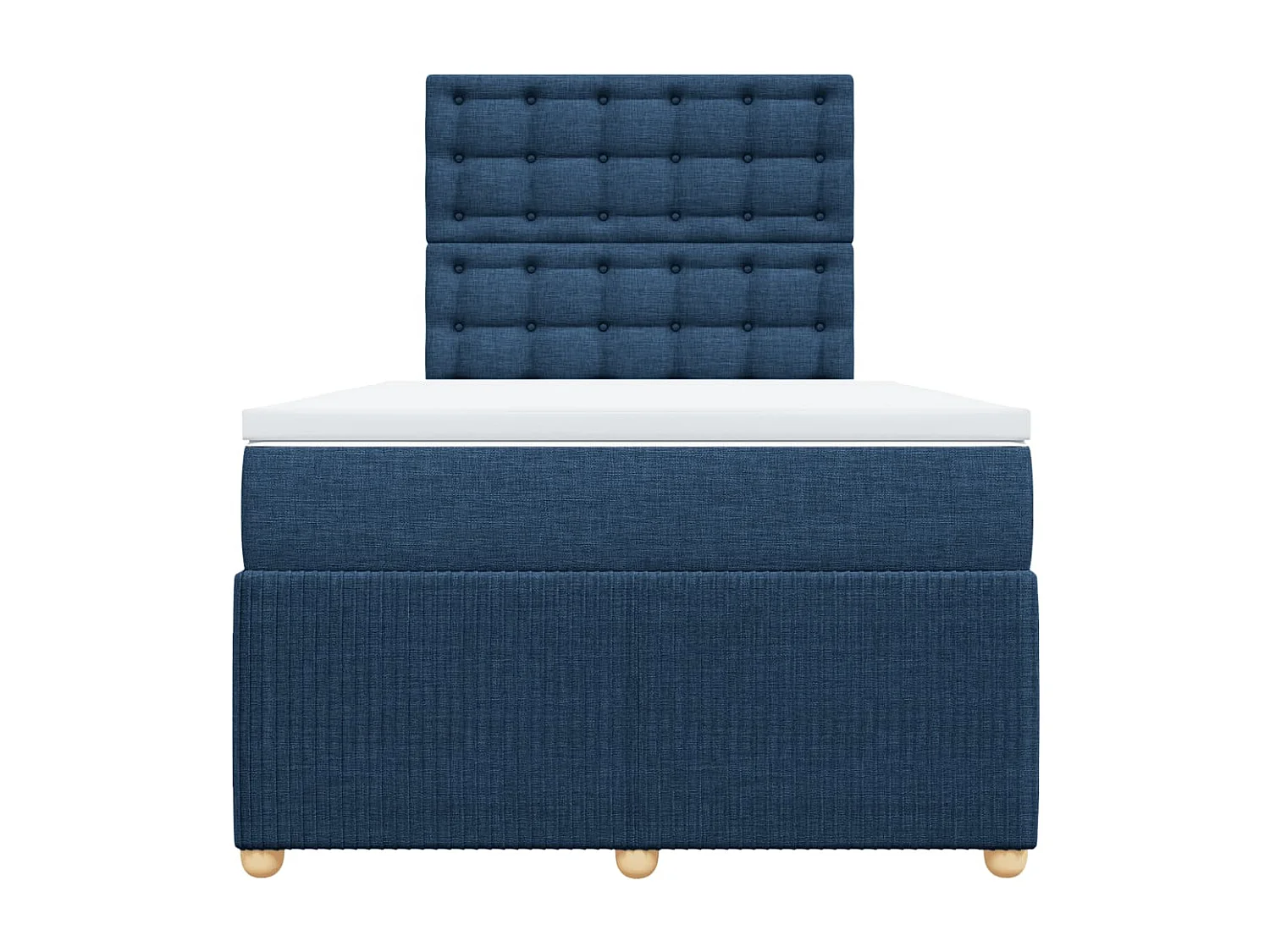 Sommier à lattes de lit avec matelas bleu 120x190 cm tissu