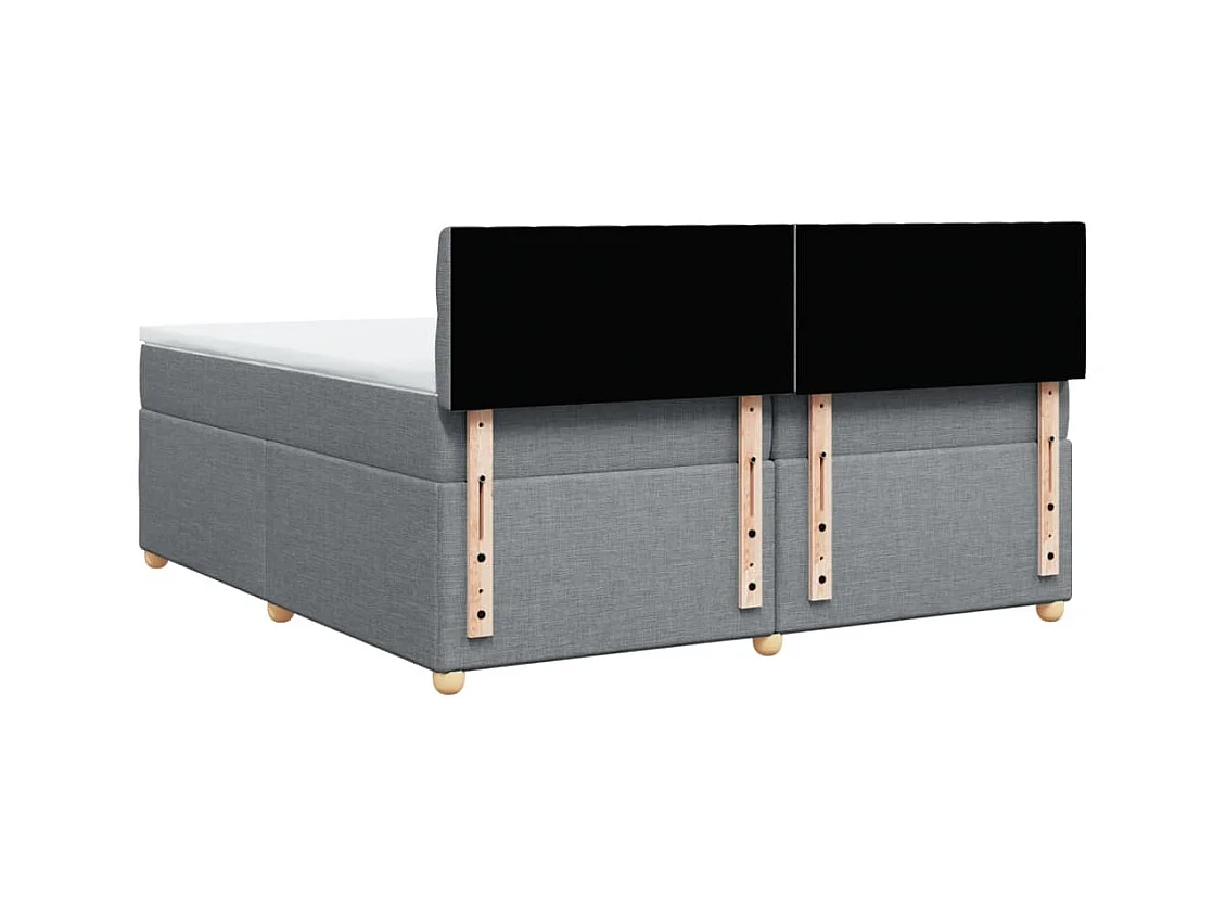 Boxspring met matras stof lichtgrijs 200x200 cm