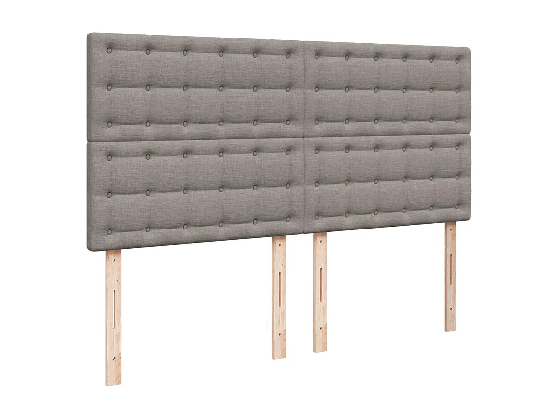 Cama box spring con colchón tela gris taupe 180x200 cm