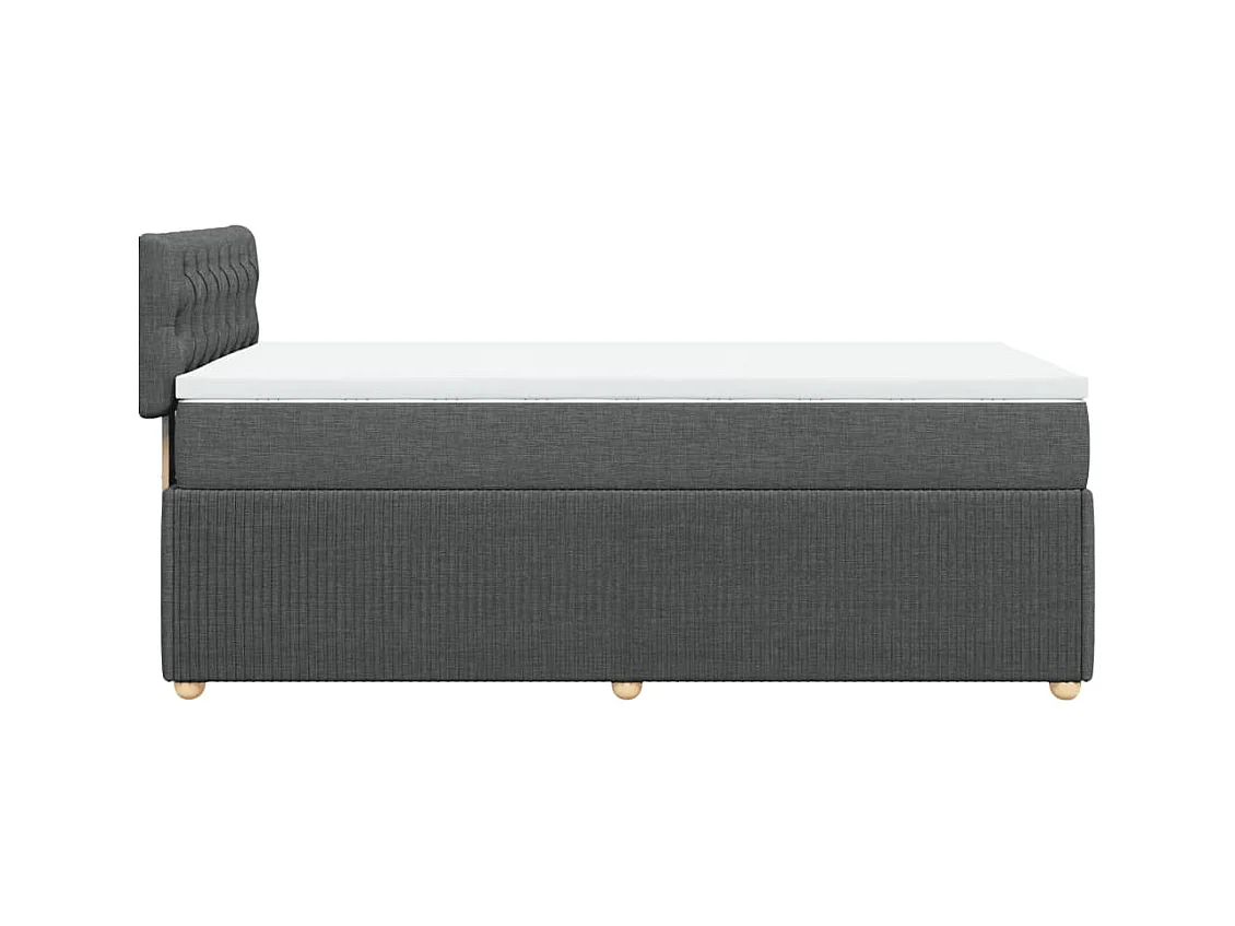 Sommier à lattes de lit avec matelas Gris foncé 90x200 cm Tissu