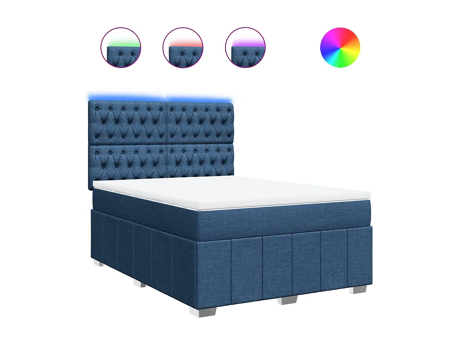 Boxspring met matras stof blauw 160x200 cm