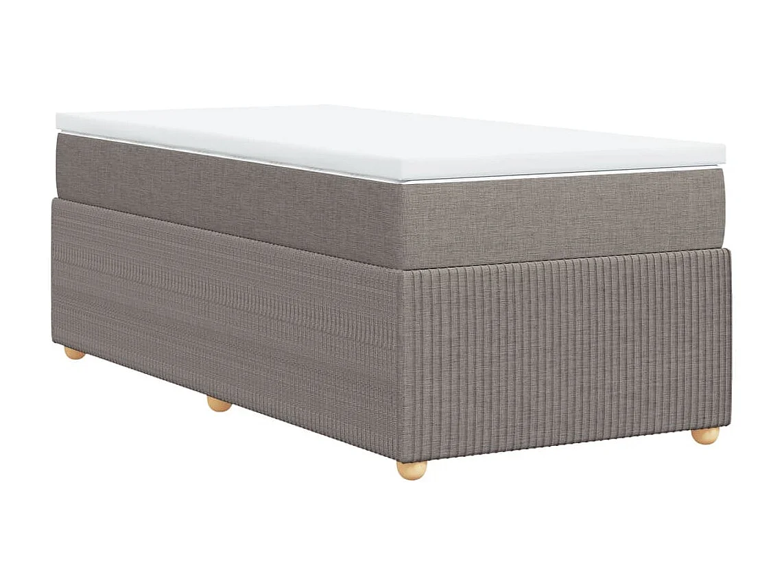 Sommier à lattes de lit avec matelas Taupe 90x190 cm Tissu