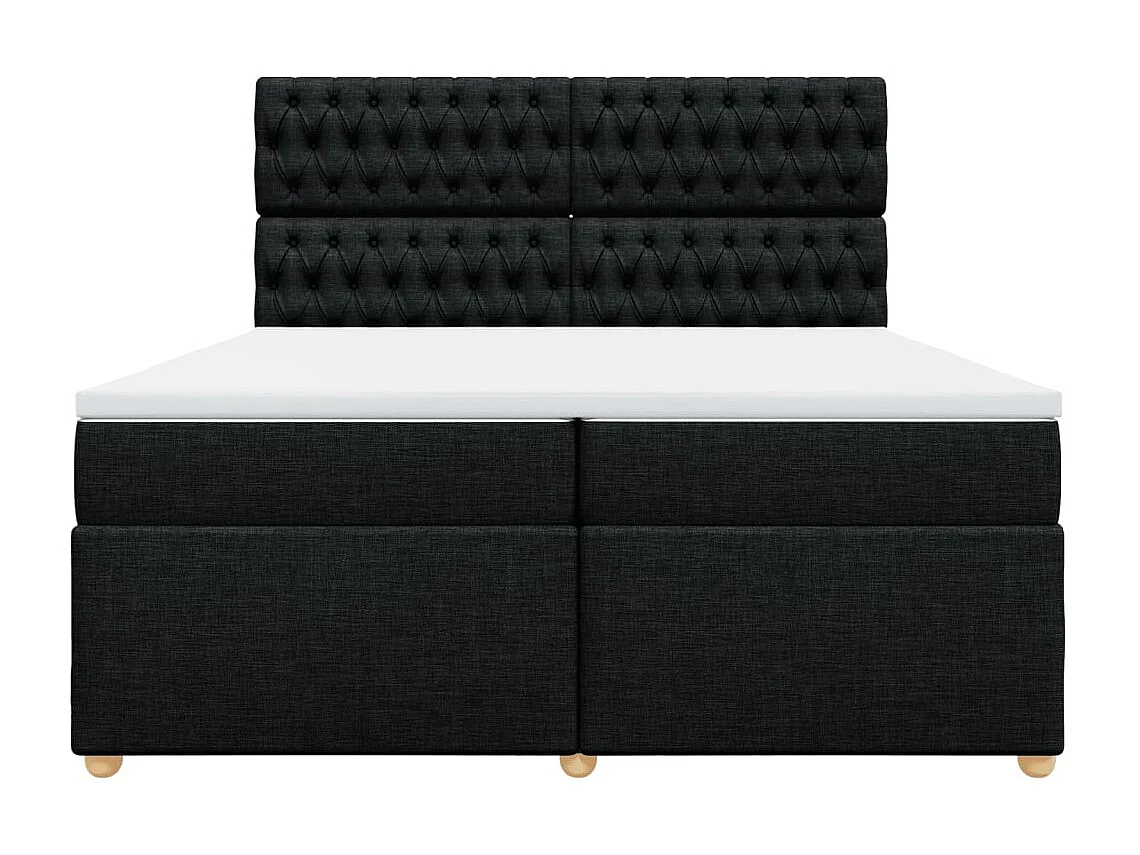 Boxspring met matras stof zwart 200x200 cm