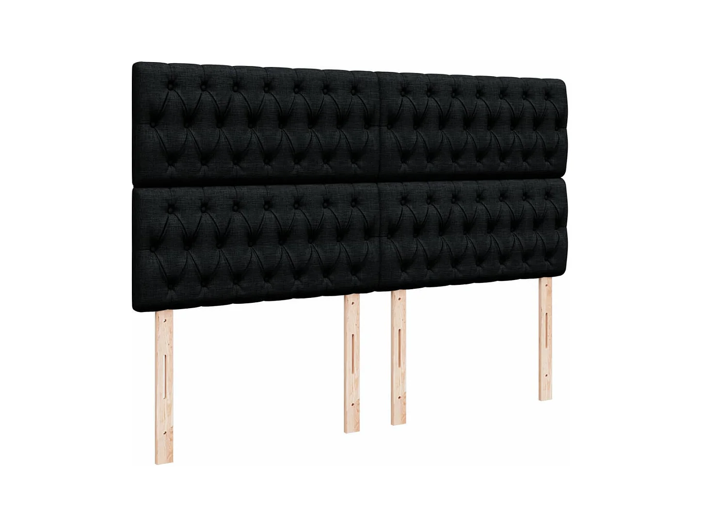 Sommier à lattes de lit avec matelas Noir 200x200 cm Tissu