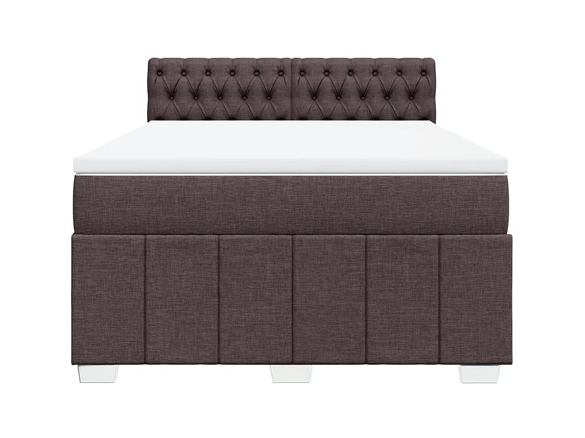 Sommier à lattes de lit avec matelas Marron foncé 160x200 cm