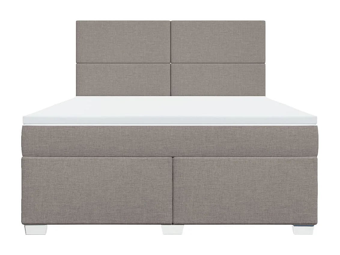 Sommier à lattes de lit avec matelas Taupe 180x200 cm Tissu