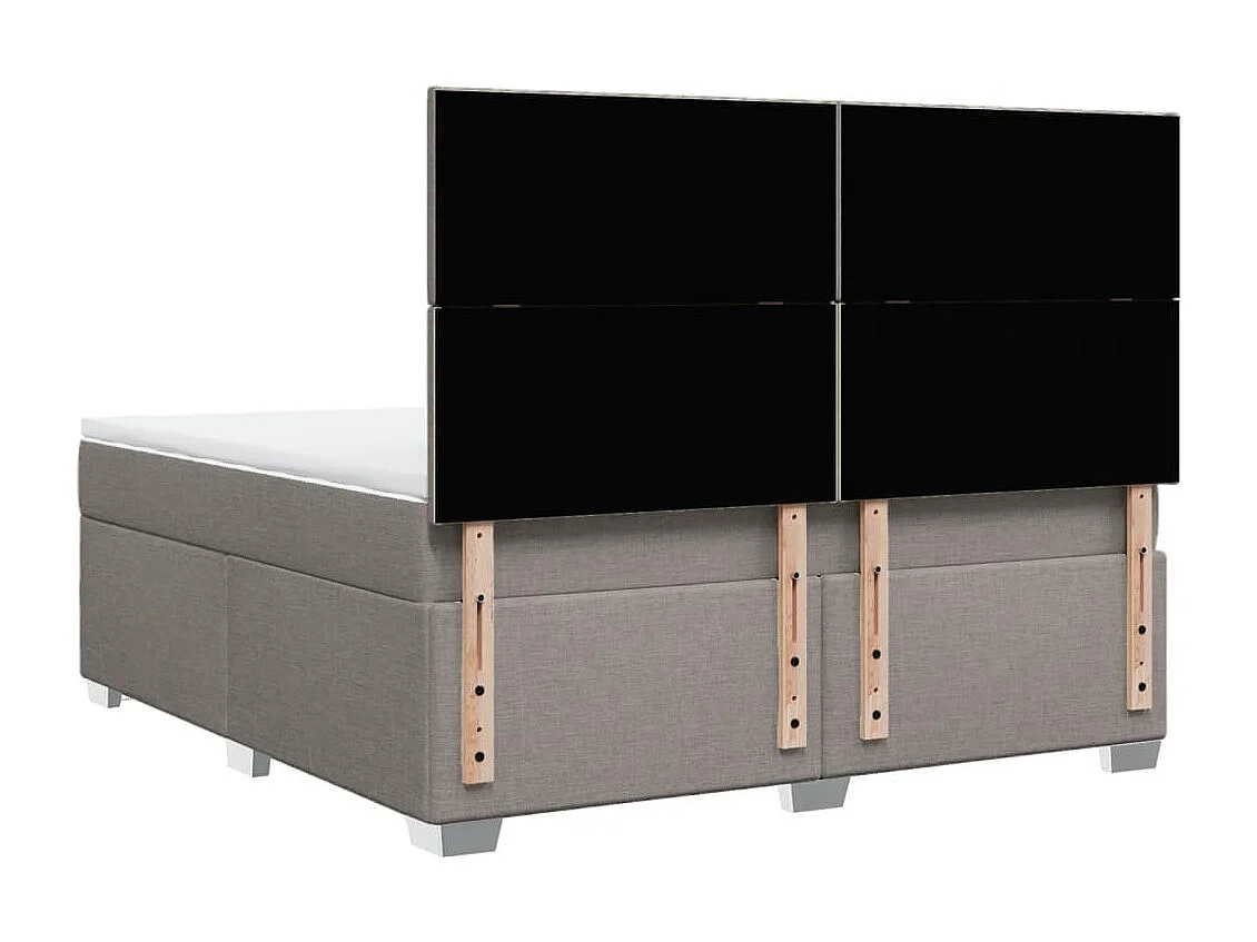 Sommier à lattes de lit avec matelas Taupe 180x200 cm Tissu